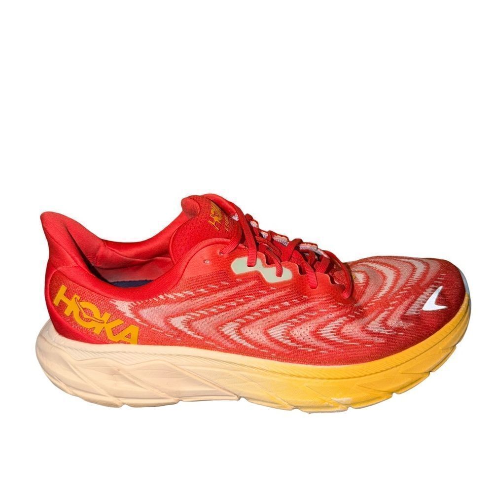 Men’s Arahi 6 Hoka Dynamic Red and Yellow Sneakers size 12D